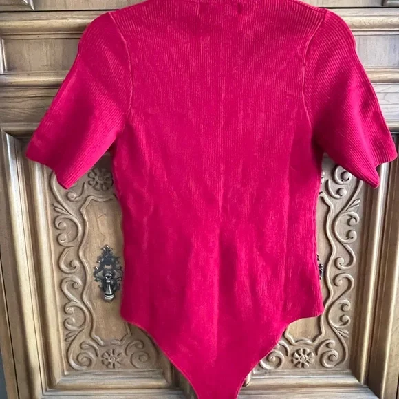 Haute Fox Red V-Neck Bodysuit - Picture 3 of 3